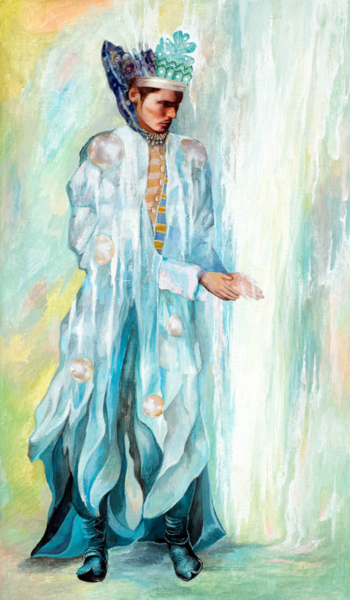 Nino Japaridze - King of Tides (Roi des Marées) - Japaridze Tarot - 2012-2013 mixed media painting
